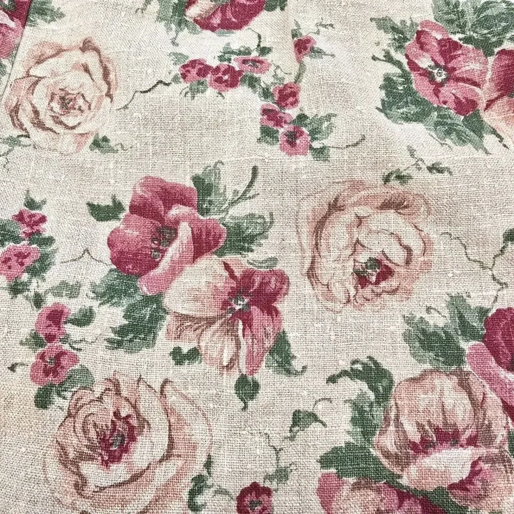 Vtg 90s Cottontail Originals Floral Linen Cotton Wrap Mini Skirt Jrs 7‎ XS 24.5w